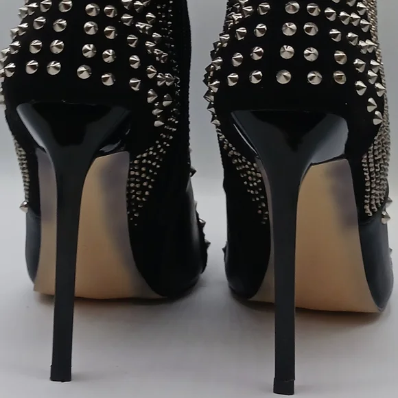 MSRP $258 Rhinestone Black Stiletto Boots - Picture 4 of 4